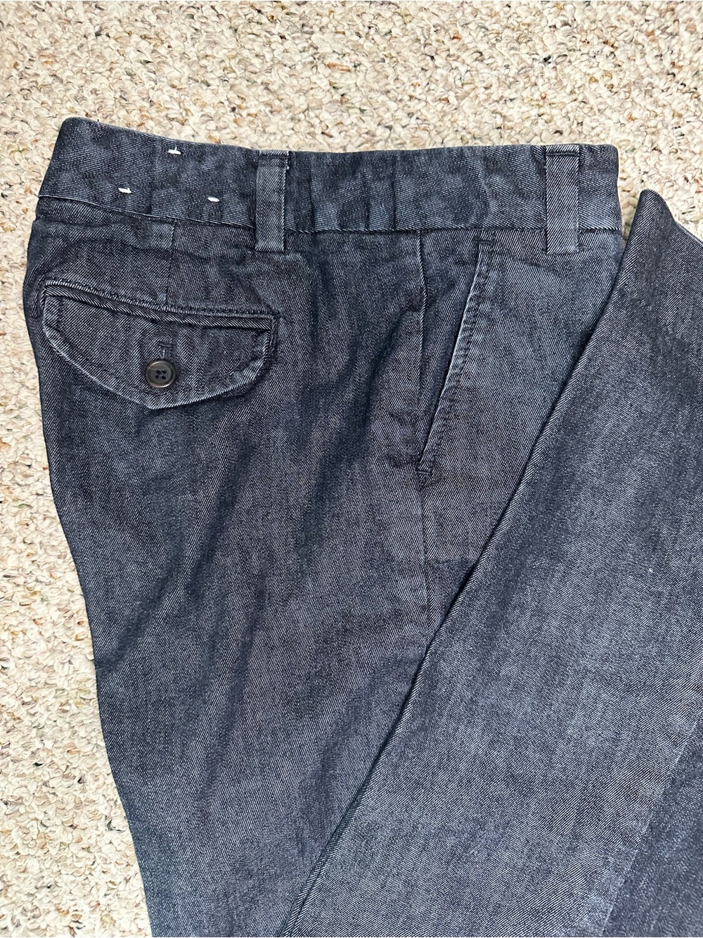 VTG Gap Dark Wash Denim Wide Leg Trouser Jeans With Front Flap Pocket size 2 - Picture 4 of 8